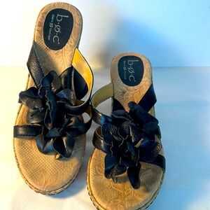 b.o.c. Leather Cork Wedge Sandals